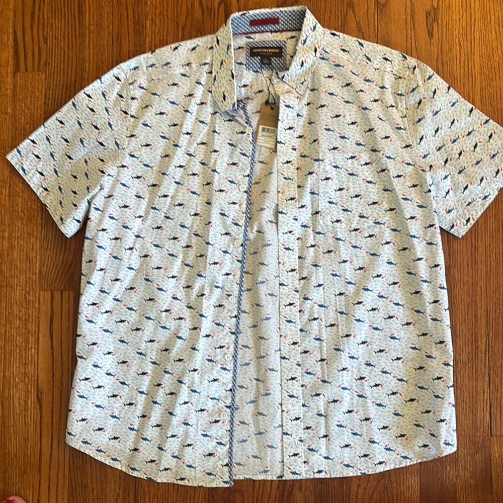 Johnston & Murphy shark button down with tags